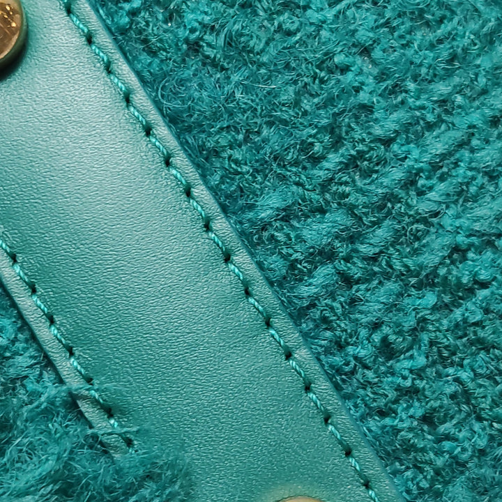 Chanel Giant Logo Shopping Tote Large Tweed Green