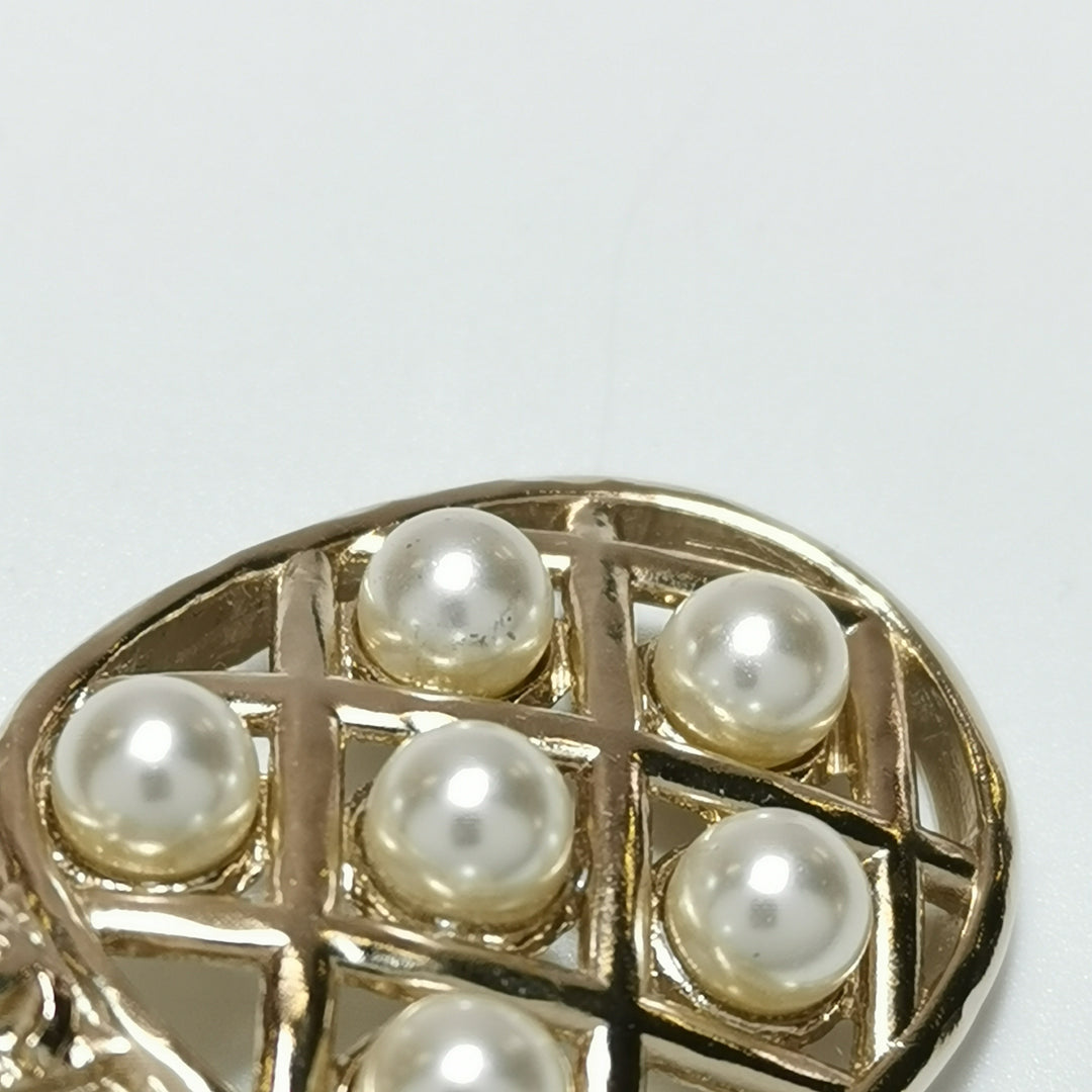 Chanel Faux Pearl Pineapple Brooch