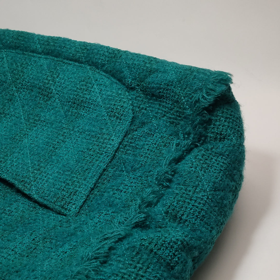 Chanel Giant Logo Shopping Tote Large Tweed Green