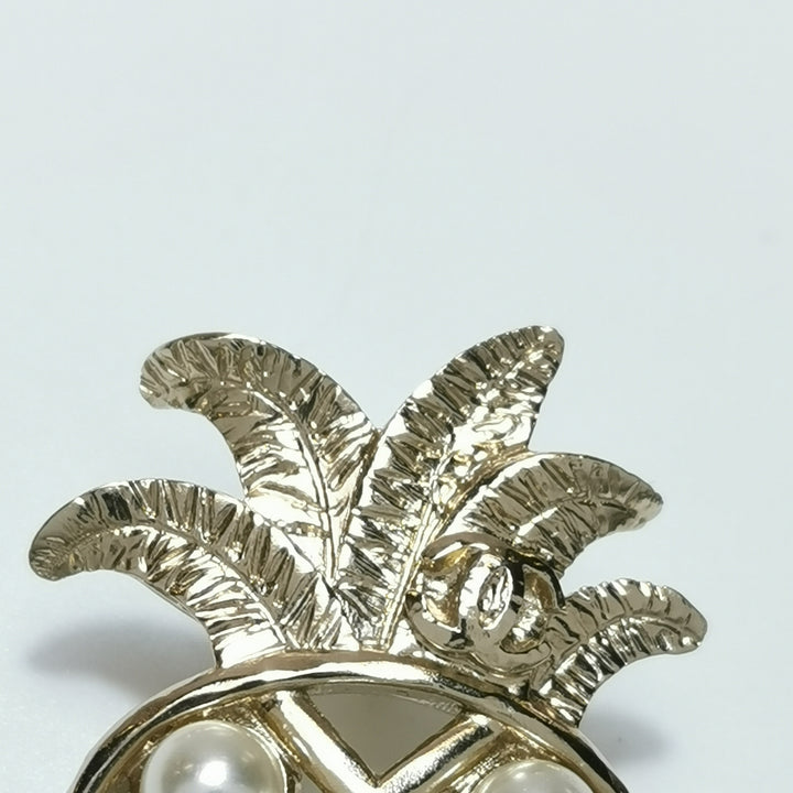 Chanel Faux Pearl Pineapple Brooch