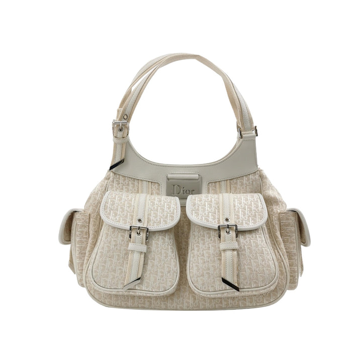 Dior Diorissimo Street Chic Shoulder Bag in White Beige