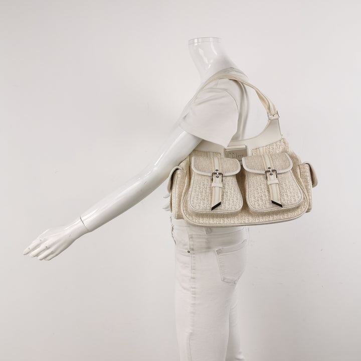 Dior Diorissimo Street Chic Shoulder Bag in White Beige
