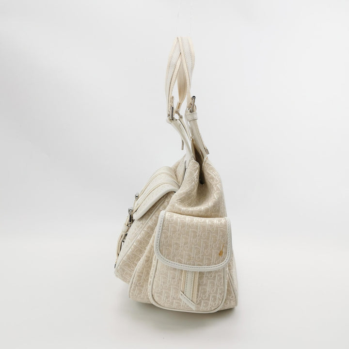 Dior Diorissimo Street Chic Shoulder Bag in White Beige