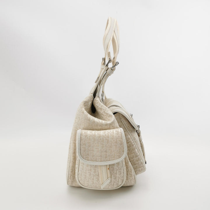 Dior Diorissimo Street Chic Shoulder Bag in White Beige