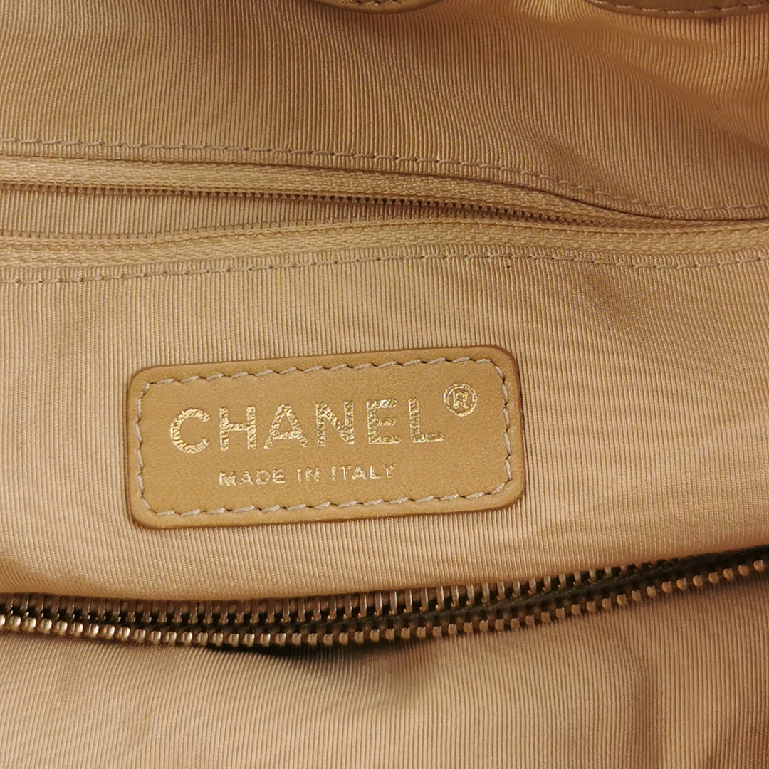 Chanel Ca D’Oro Tote Large Embroidered Calfskin Gold Gold Hardware Bag