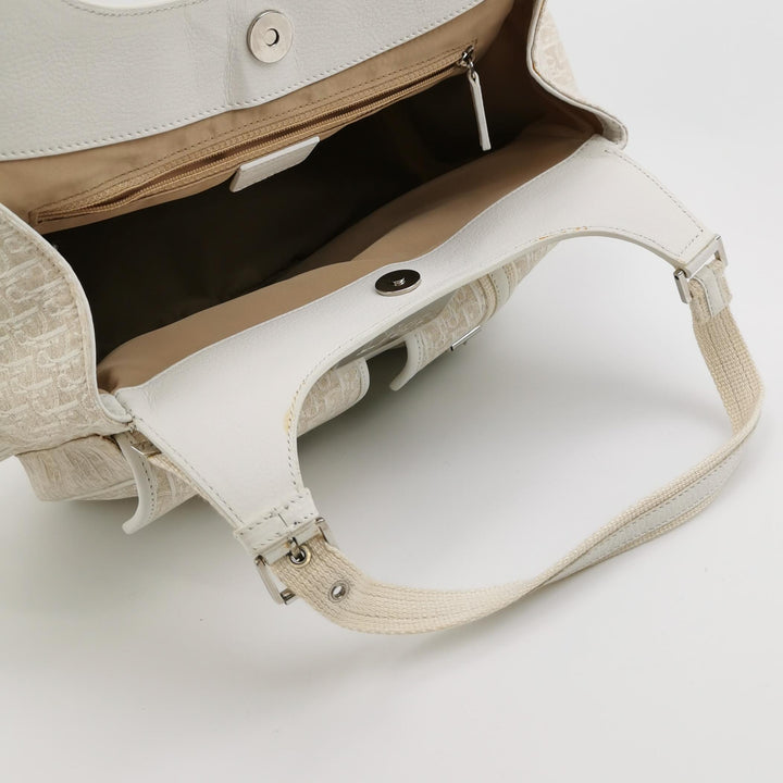 Dior Diorissimo Street Chic Shoulder Bag in White Beige
