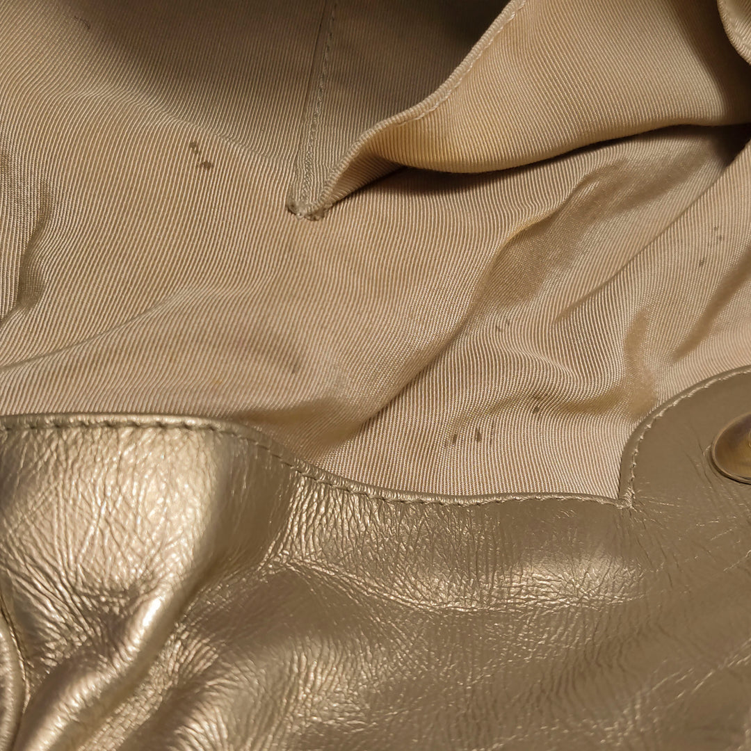 Chanel Ca D’Oro Tote Large Embroidered Calfskin Gold Gold Hardware Bag