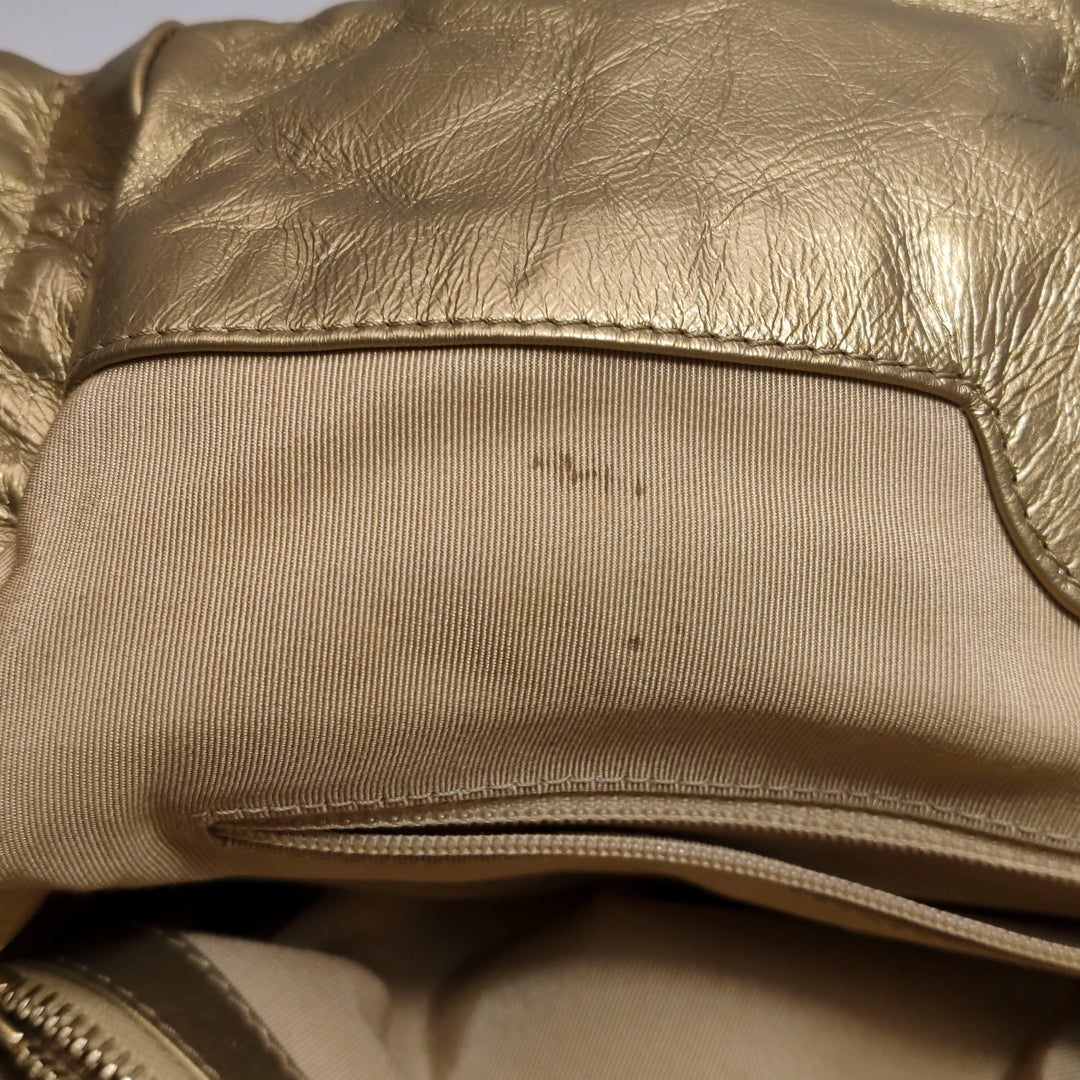 Chanel Ca D’Oro Tote Large Embroidered Calfskin Gold Gold Hardware Bag