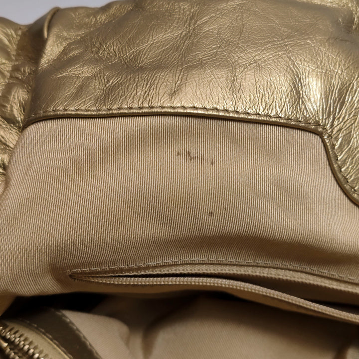 Chanel Ca D’Oro Tote Large Embroidered Calfskin Gold Gold Hardware Bag