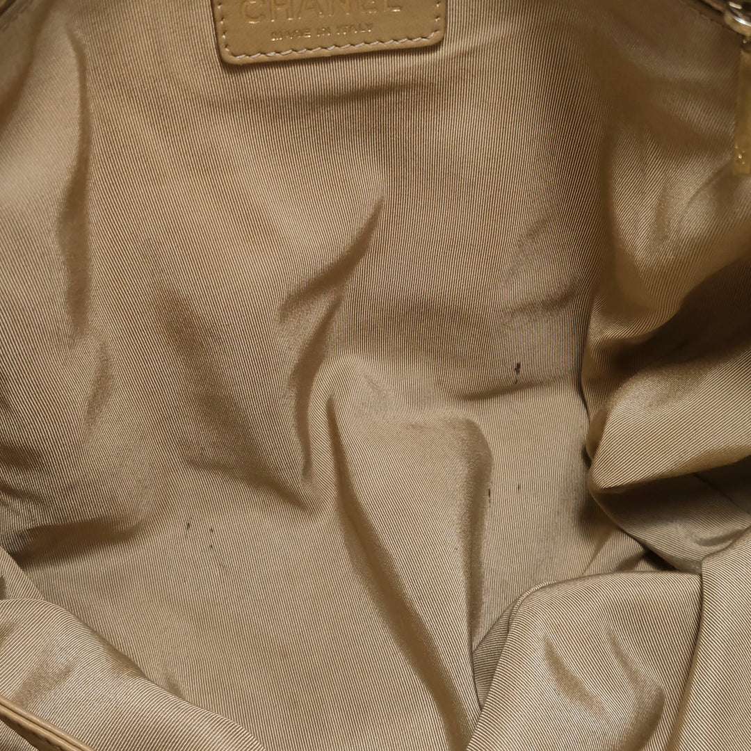 Chanel Ca D’Oro Tote Large Embroidered Calfskin Gold Gold Hardware Bag