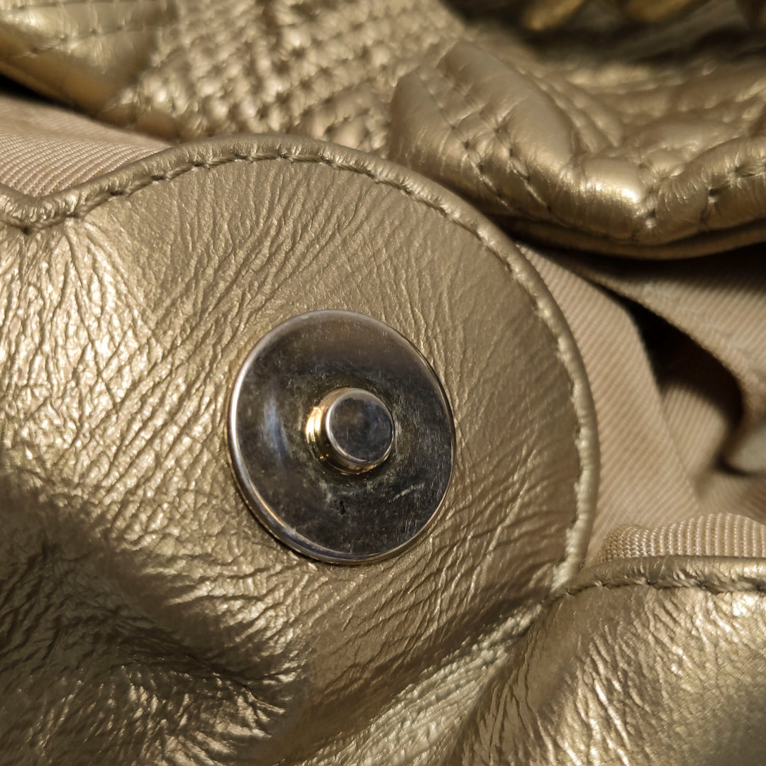 Chanel Ca D’Oro Tote Large Embroidered Calfskin Gold Gold Hardware Bag