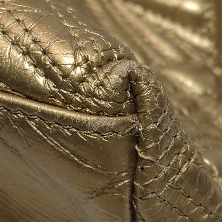 Chanel Ca D’Oro Tote Large Embroidered Calfskin Gold Gold Hardware Bag