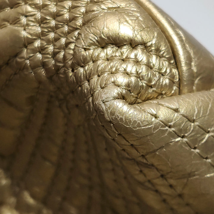 Chanel Ca D’Oro Tote Large Embroidered Calfskin Gold Gold Hardware Bag