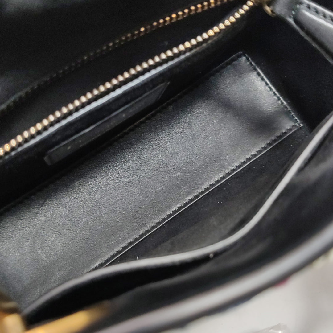 Christian Dior Mini Lady Dior Handbag Embroidered Calfskin