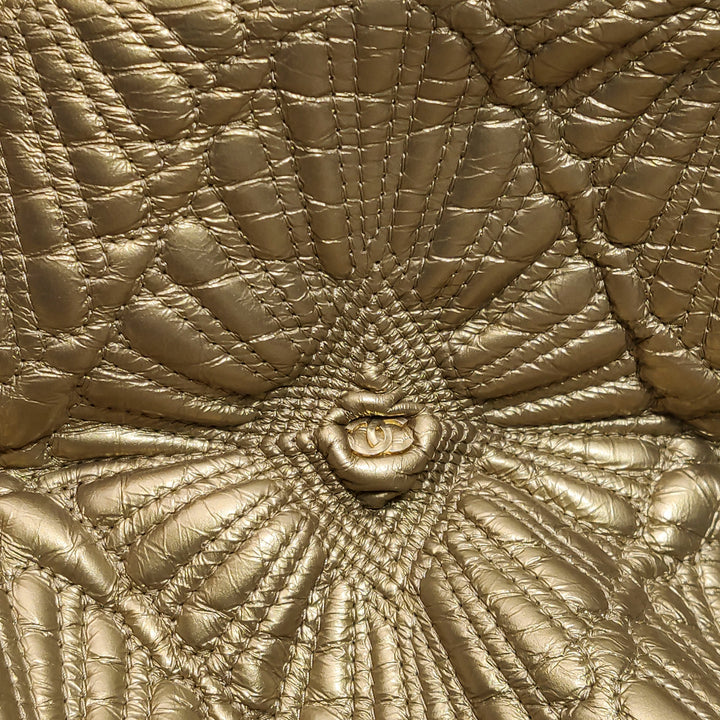 Chanel Ca D’Oro Tote Large Embroidered Calfskin Gold Gold Hardware Bag