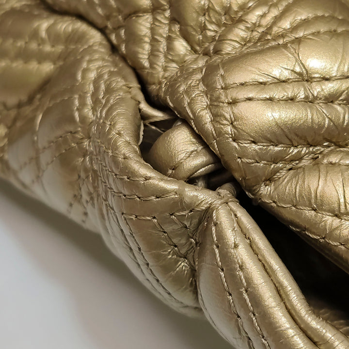 Chanel Ca D’Oro Tote Large Embroidered Calfskin Gold Gold Hardware Bag