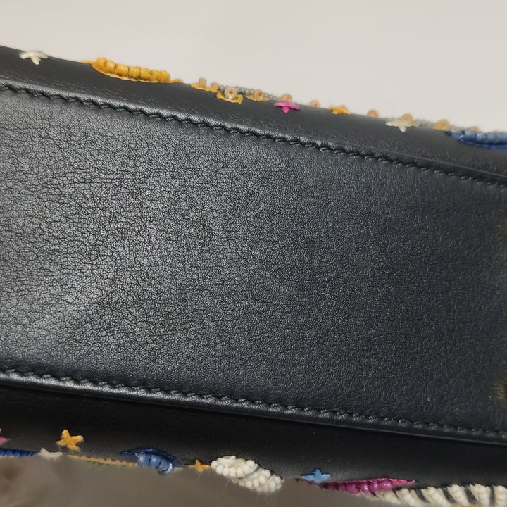 Christian Dior Mini Lady Dior Handbag Embroidered Calfskin