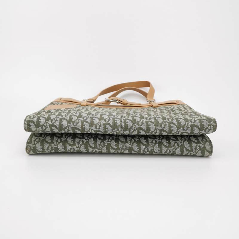 Dior Vintage Oblique Jacquard Handbag Green and Brown Bag