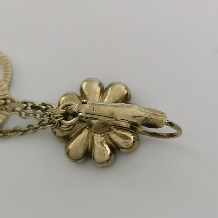Chanel flower CC Logo Dangle Earrings