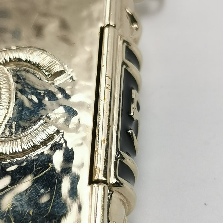 Chanel Gold Plated Book Pendant Necklace with Lion Detail