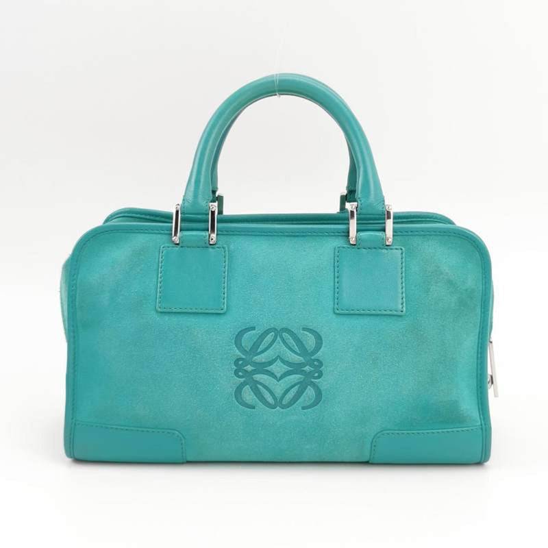 Loewe Amazone 28 Green suede and leather bag