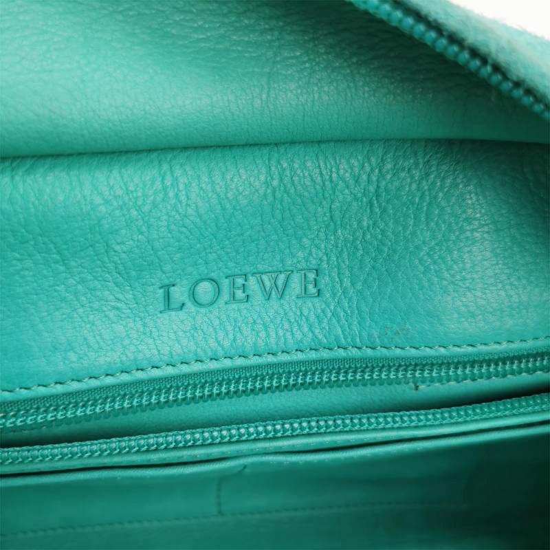Loewe Amazone 28 Green suede and leather bag