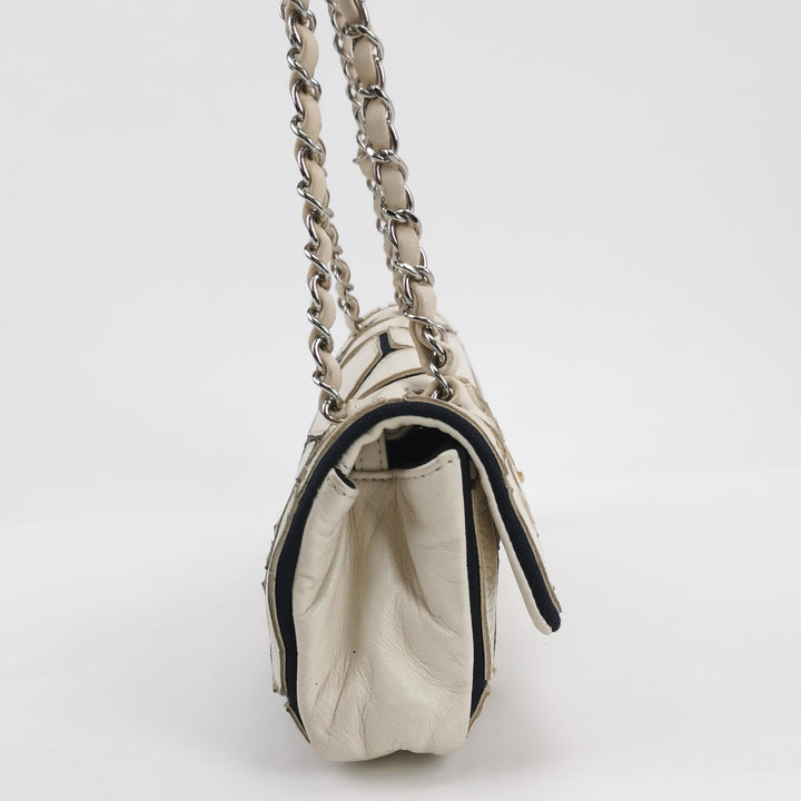 Chanel E/W Scales Black White Flap Bag