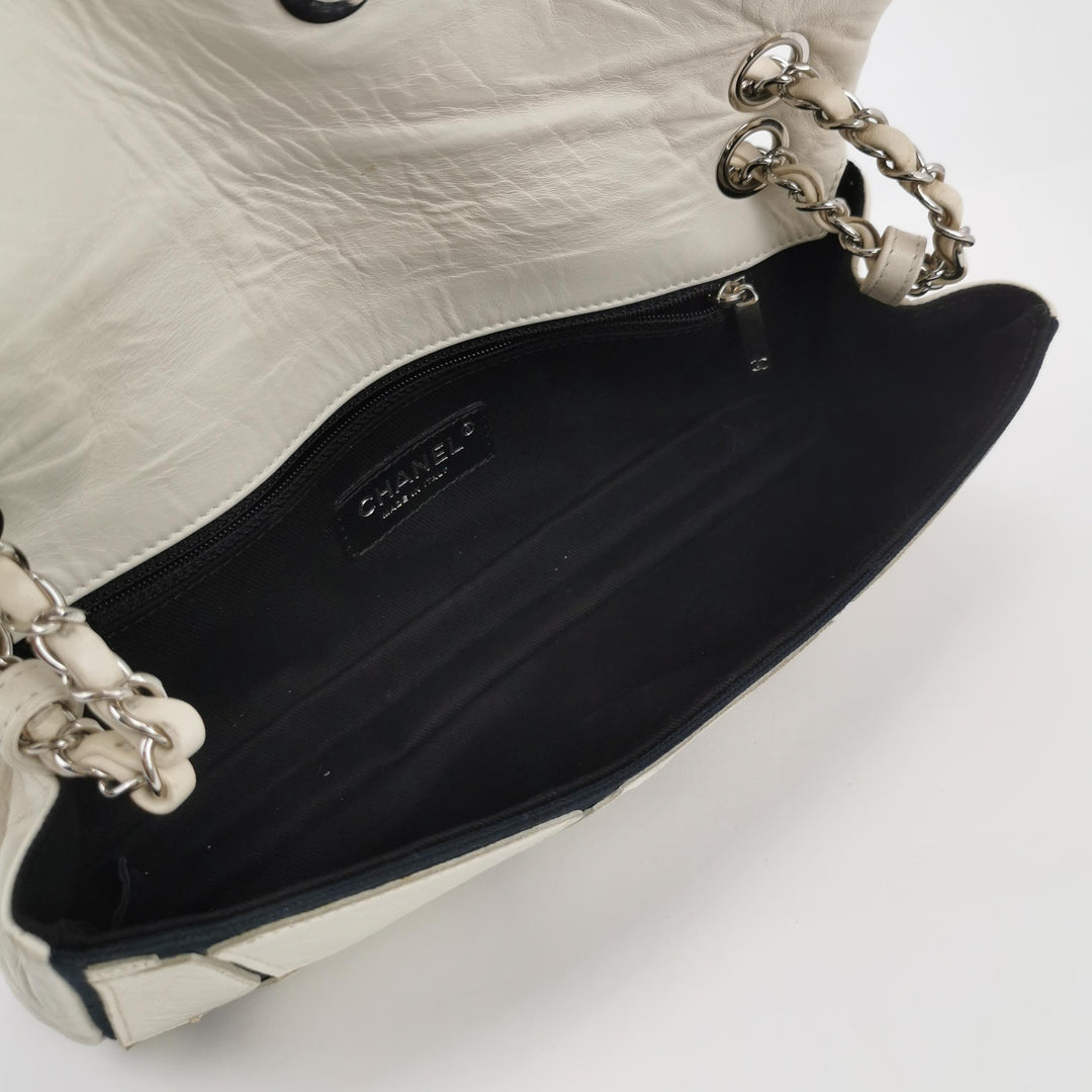 Chanel E/W Scales Black White Flap Bag