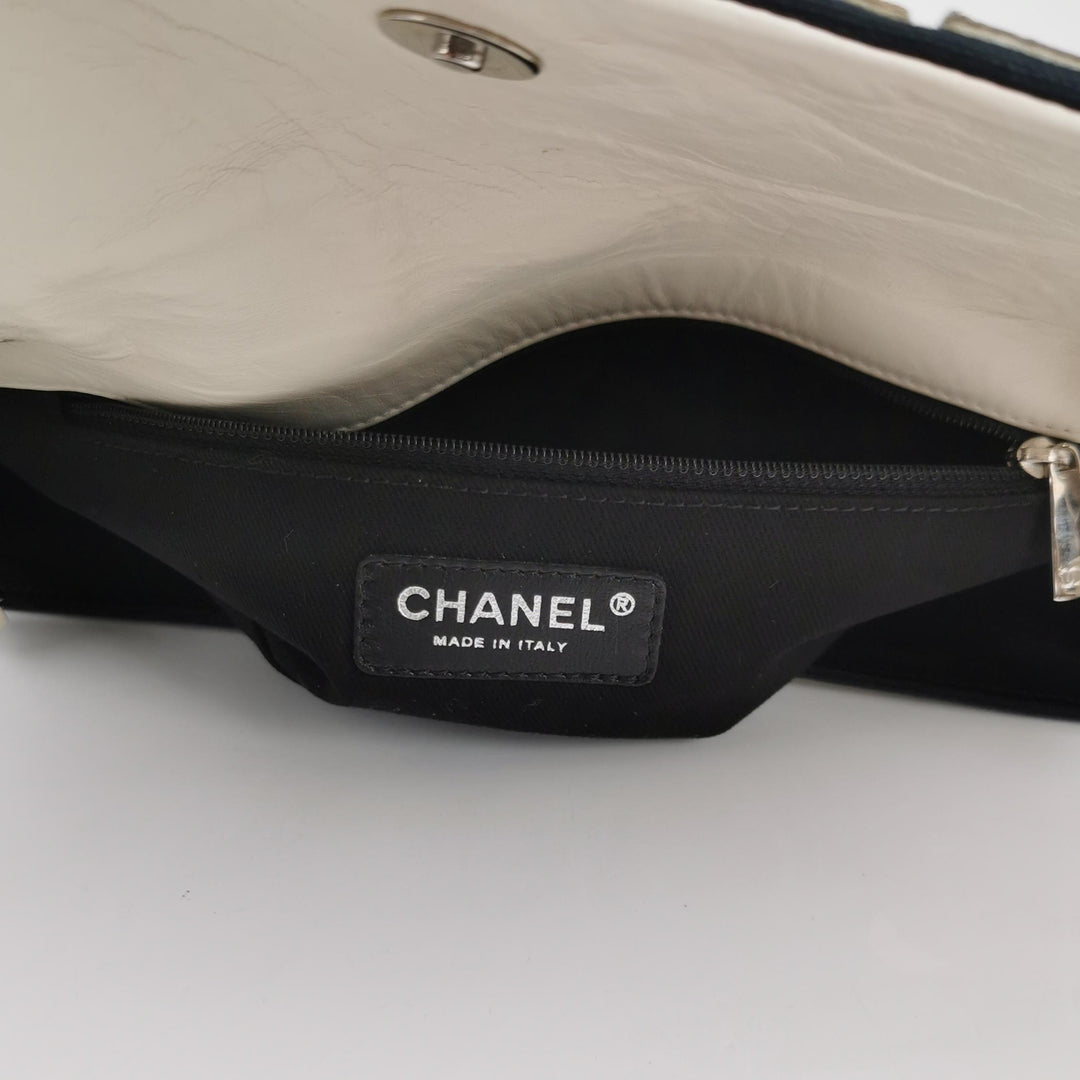 Chanel E/W Scales Black White Flap Bag