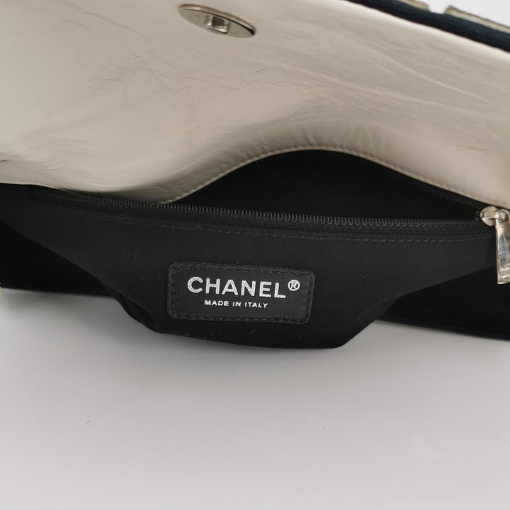 Chanel E/W Scales Black White Flap Bag