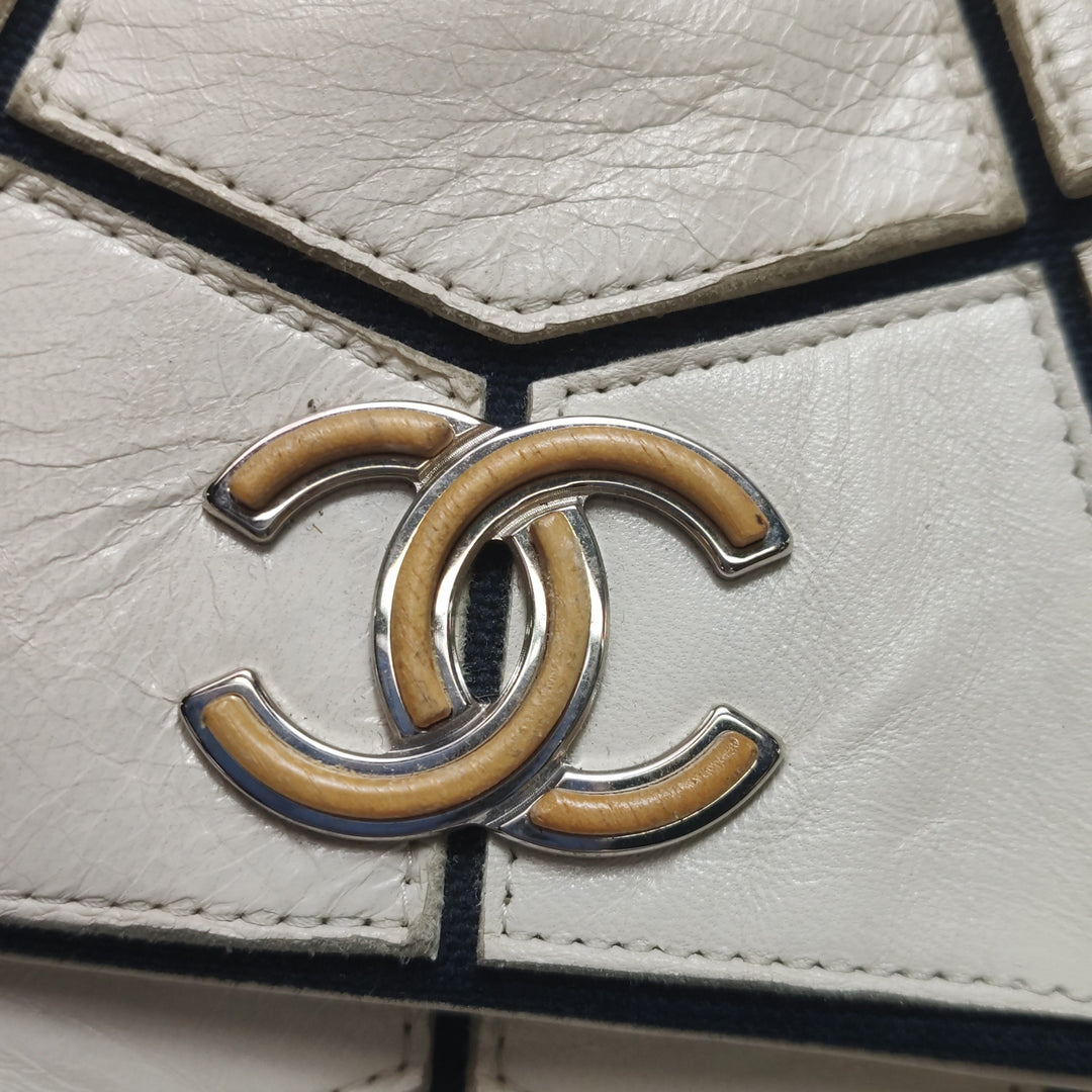 Chanel E/W Scales Black White Flap Bag
