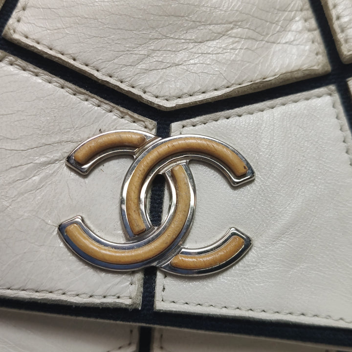 Chanel E/W Scales Black White Flap Bag