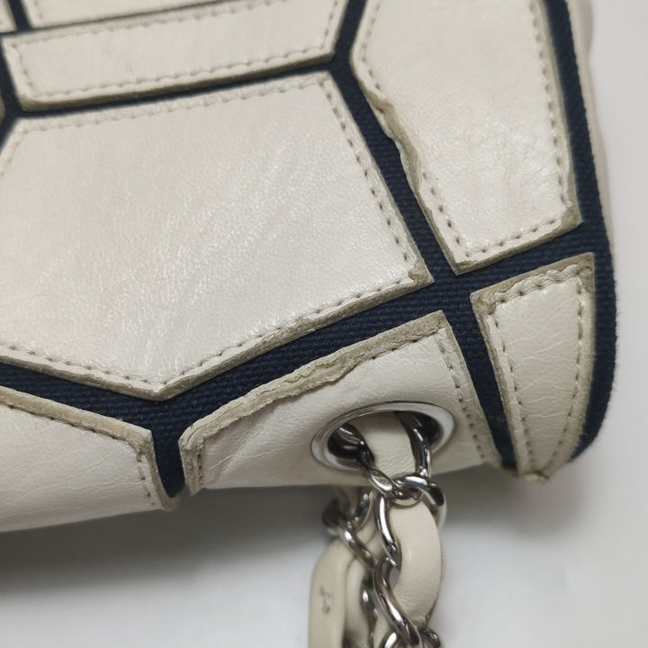 Chanel E/W Scales Black White Flap Bag