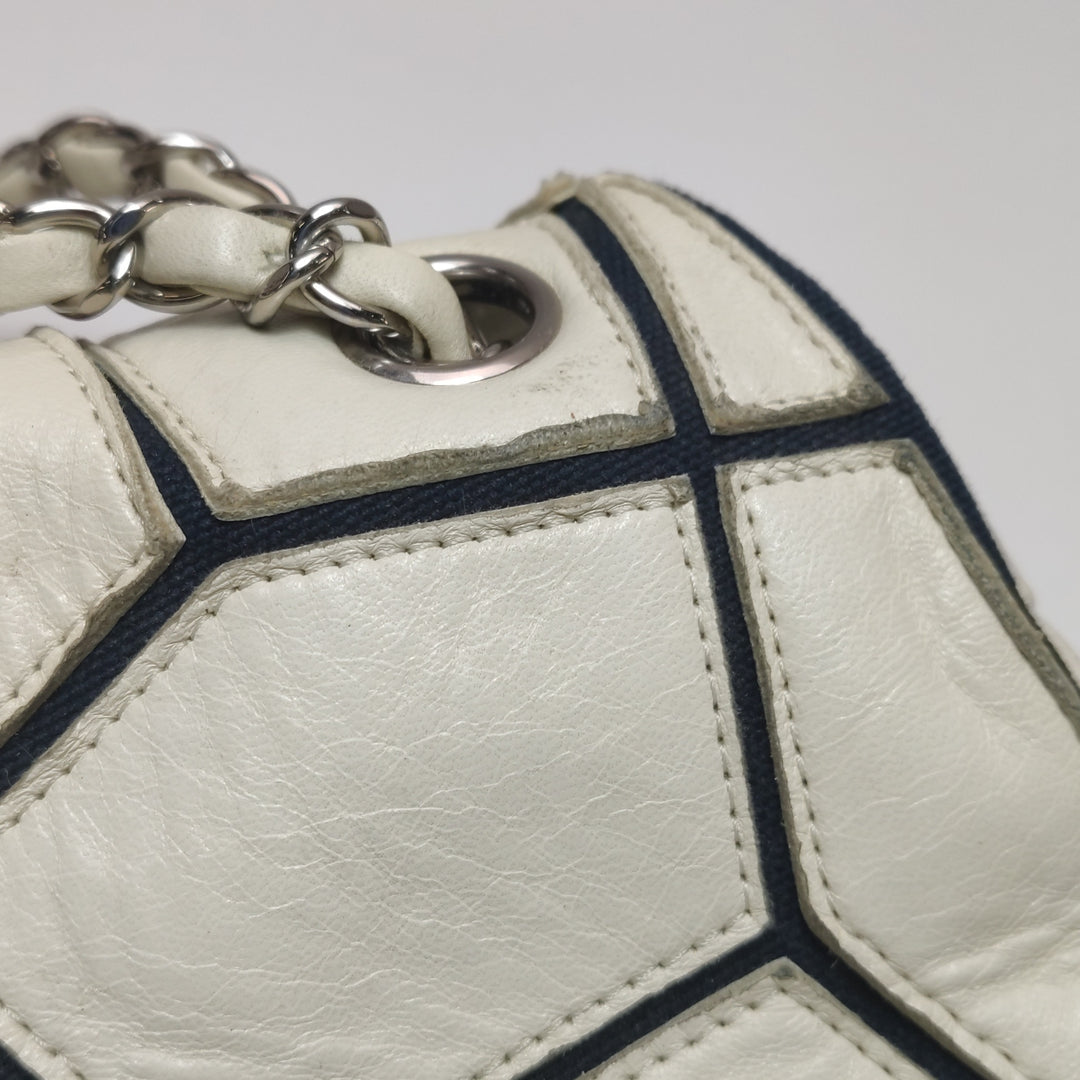 Chanel E/W Scales Black White Flap Bag