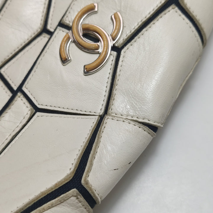 Chanel E/W Scales Black White Flap Bag