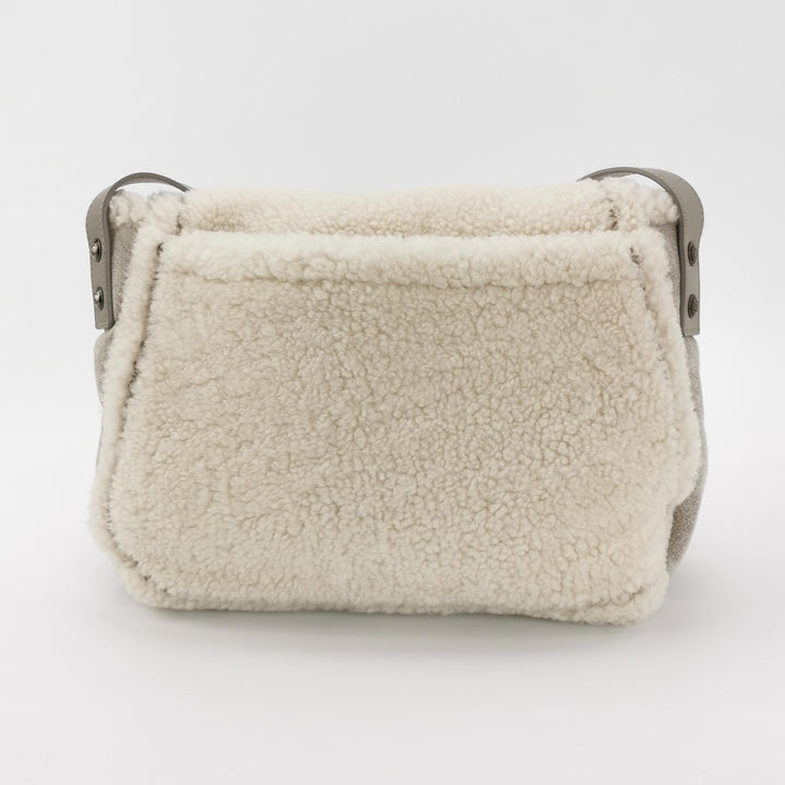 Chanel Paris-Salzburg Austrian Beige Grey Shearling with Suede Messenger