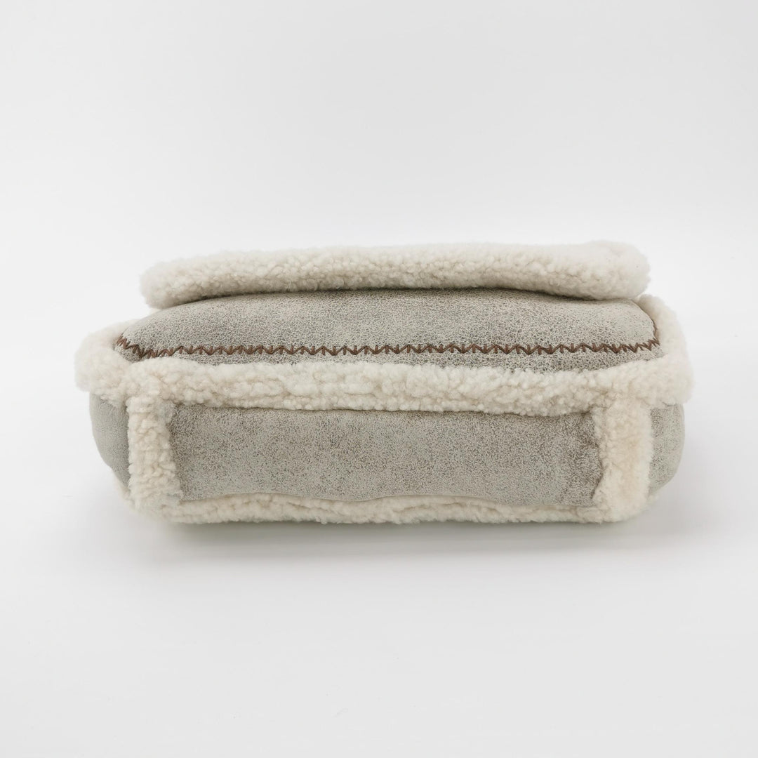 Chanel Paris-Salzburg Austrian Beige Grey Shearling with Suede Messenger