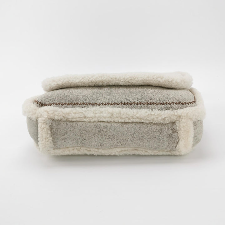 Chanel Paris-Salzburg Austrian Beige Grey Shearling with Suede Messenger