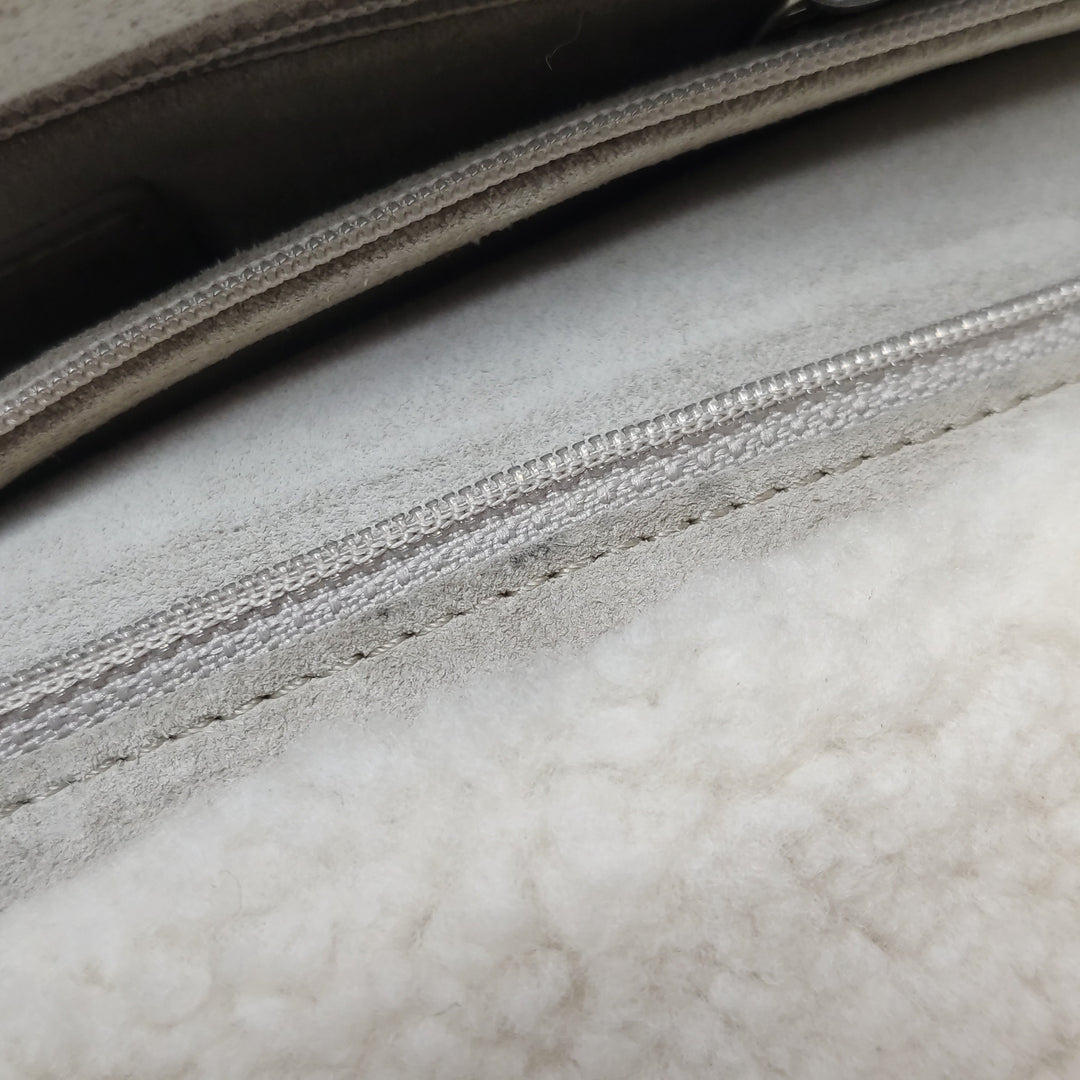 Chanel Paris-Salzburg Austrian Beige Grey Shearling with Suede Messenger