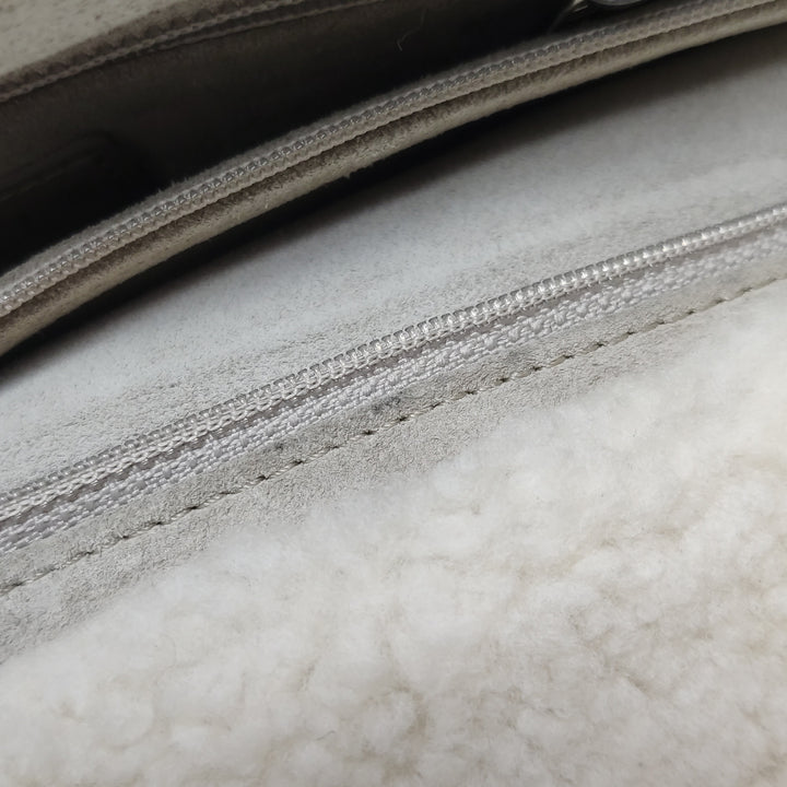 Chanel Paris-Salzburg Austrian Beige Grey Shearling with Suede Messenger