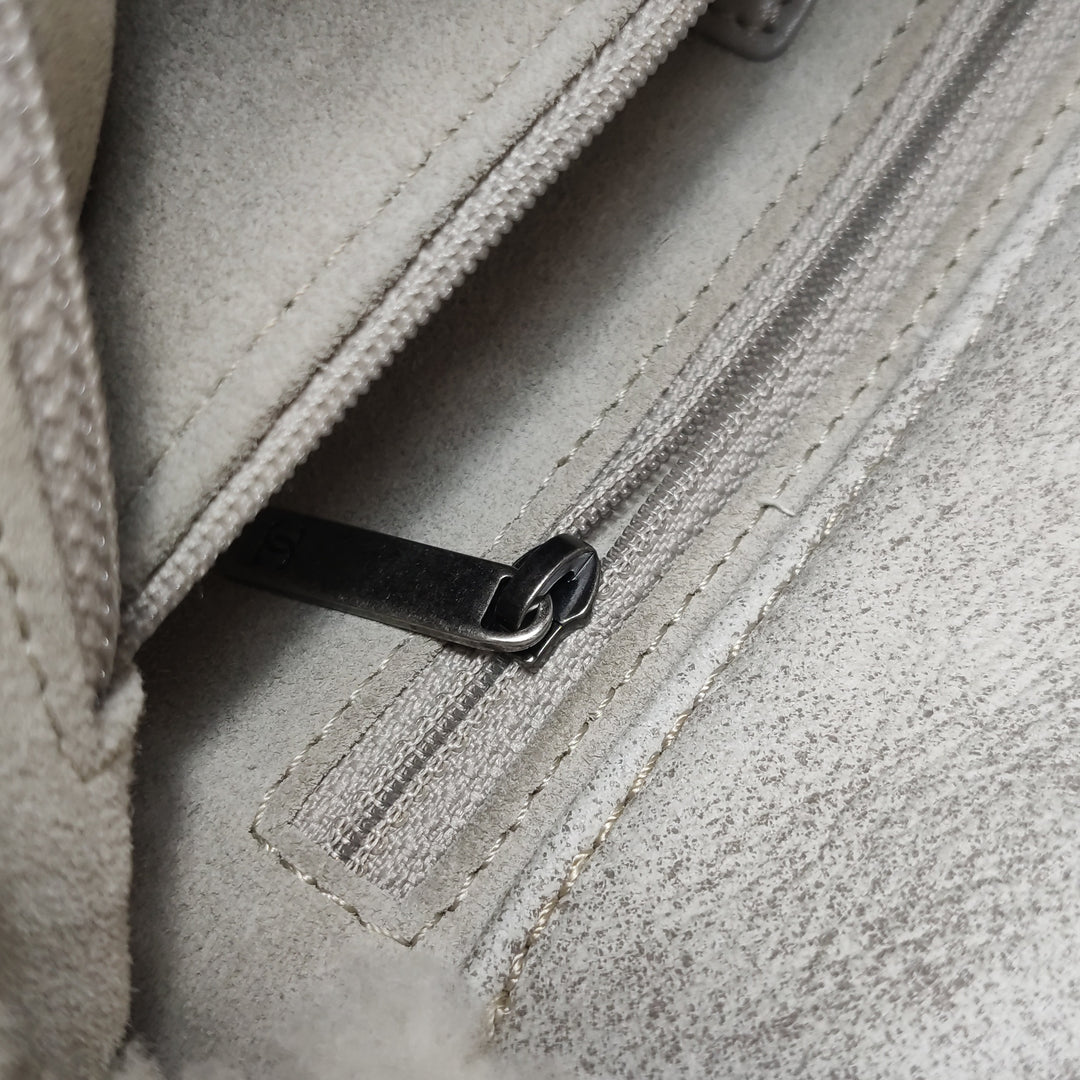 Chanel Paris-Salzburg Austrian Beige Grey Shearling with Suede Messenger