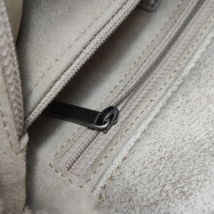 Chanel Paris-Salzburg Austrian Beige Grey Shearling with Suede Messenger