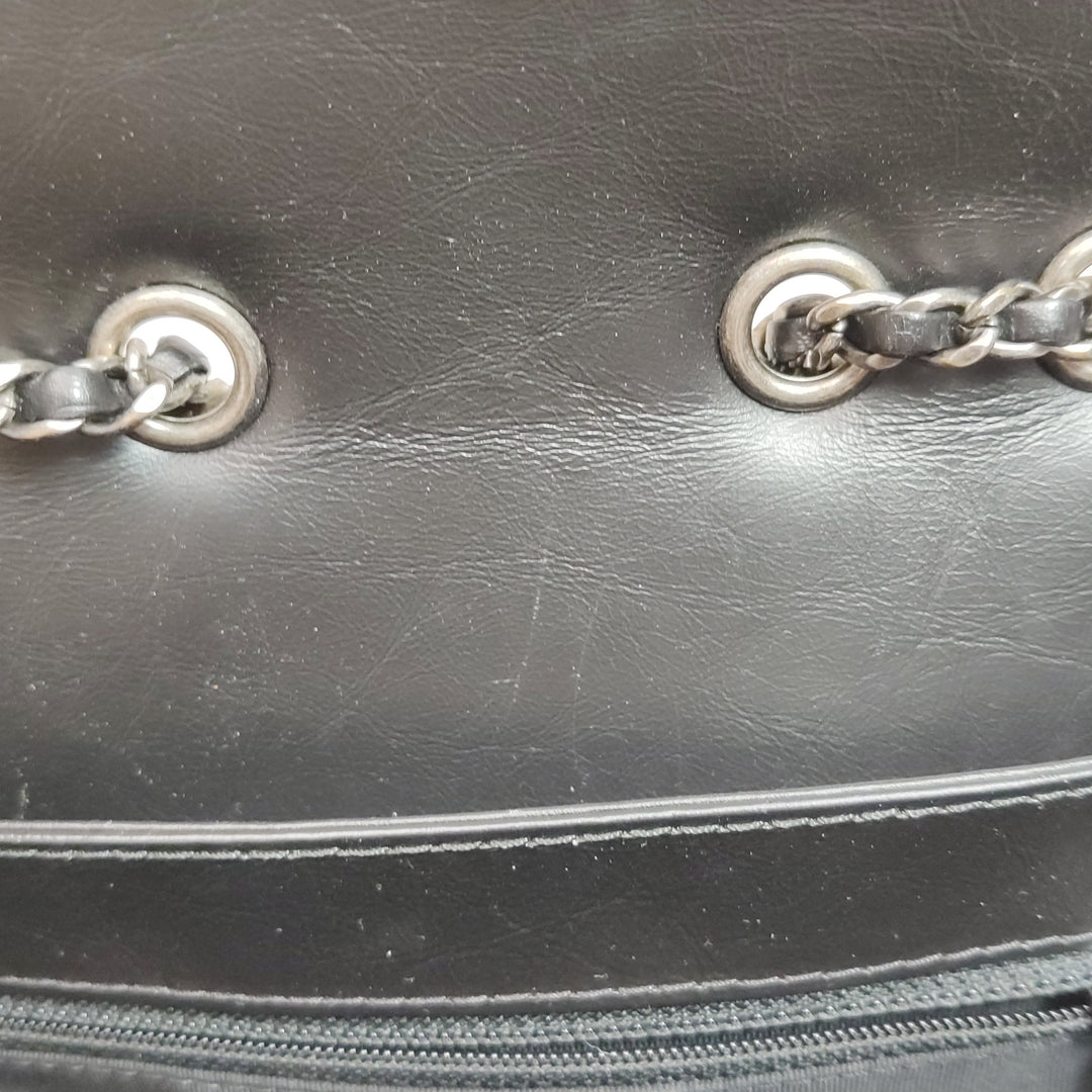 Chanel CC Tweed and Shearling Single Flap Crossbody Bag