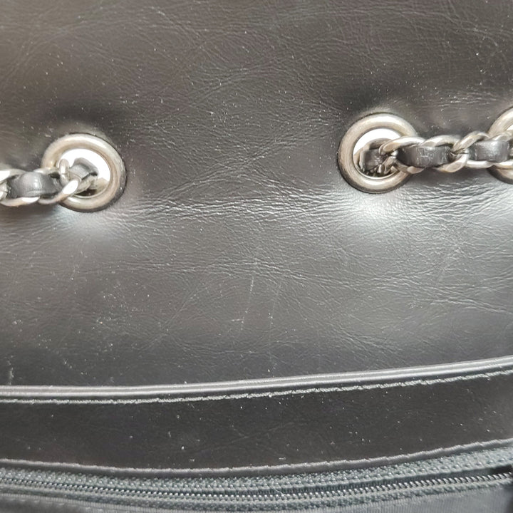 Chanel CC Tweed and Shearling Single Flap Crossbody Bag