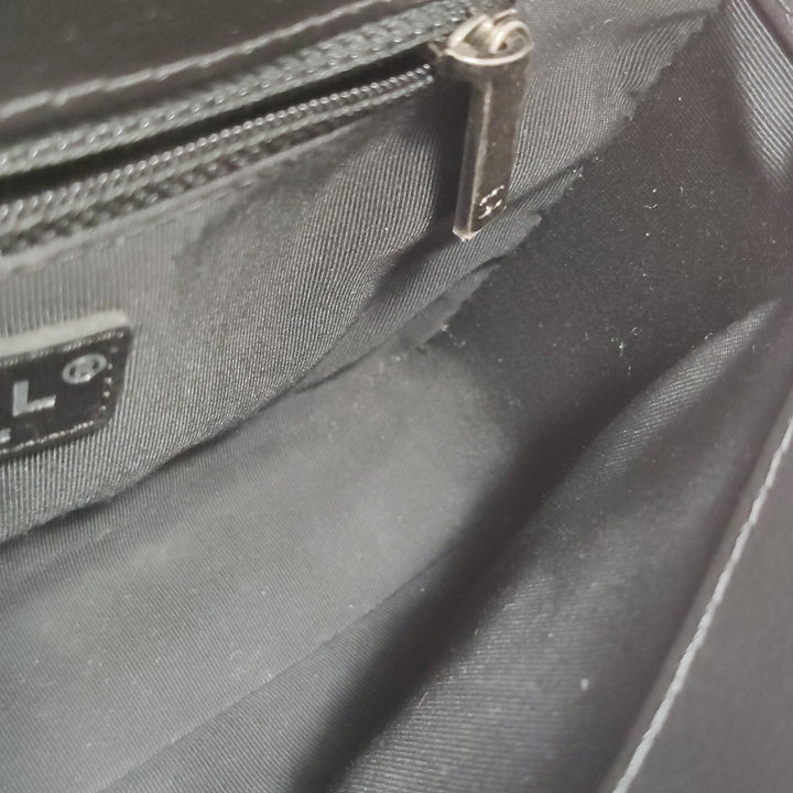 Chanel CC Tweed and Shearling Single Flap Crossbody Bag