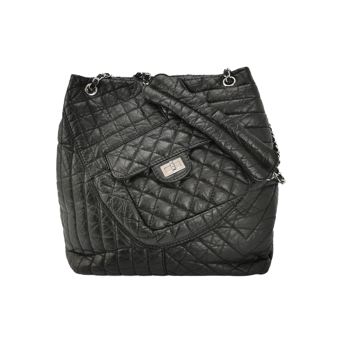 Chanel Karl's Cabas Black Leather Tote Bag