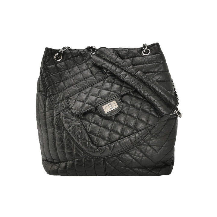 Chanel Karl's Cabas Black Leather Tote Bag