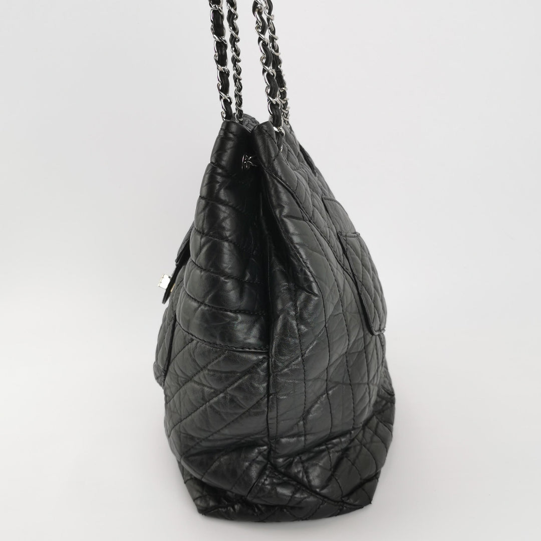 Chanel Karl's Cabas Black Leather Tote Bag