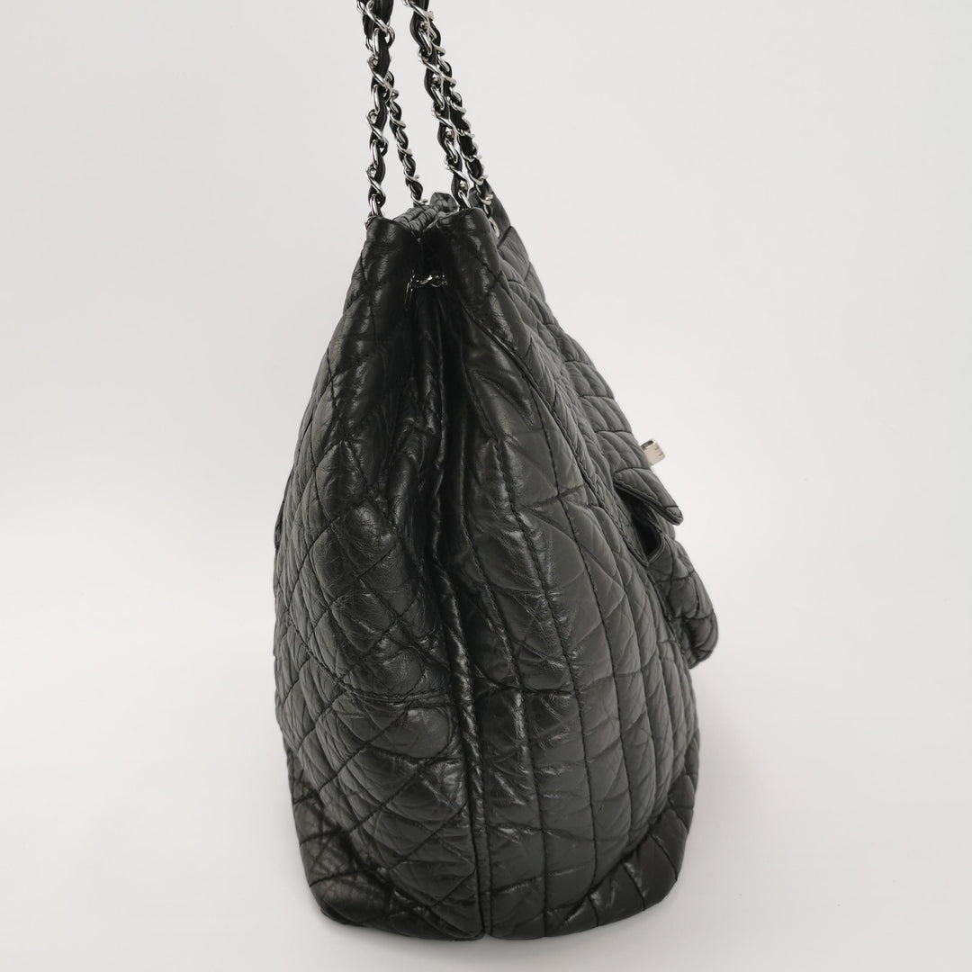 Chanel Karl's Cabas Black Leather Tote Bag