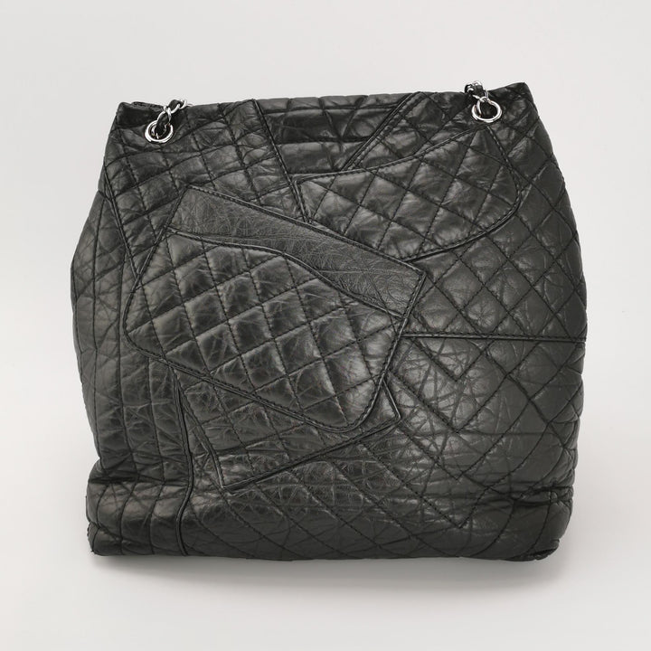 Chanel Karl's Cabas Black Leather Tote Bag